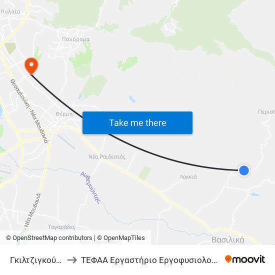 Γκιλτζιγκούδα to ΤΕΦΑΑ Εργαστήριο Εργοφυσιολογίας map