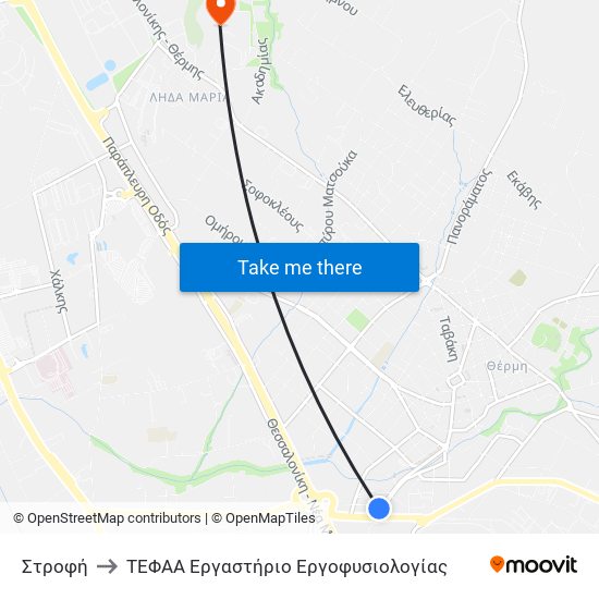 Στροφή to ΤΕΦΑΑ Εργαστήριο Εργοφυσιολογίας map