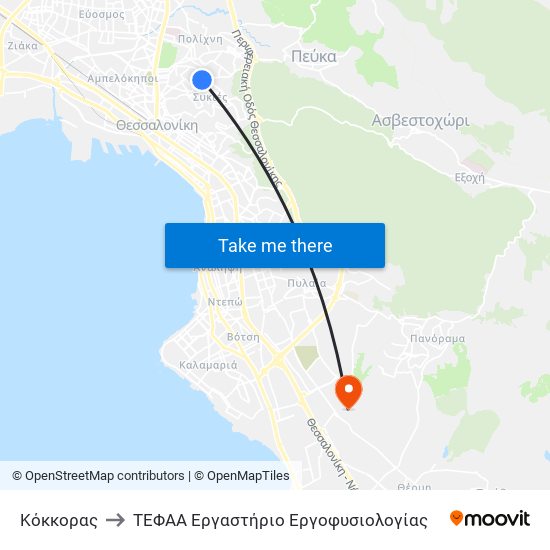 Κόκκορας to ΤΕΦΑΑ Εργαστήριο Εργοφυσιολογίας map