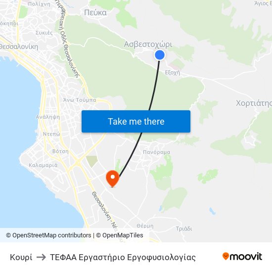 Κουρί to ΤΕΦΑΑ Εργαστήριο Εργοφυσιολογίας map