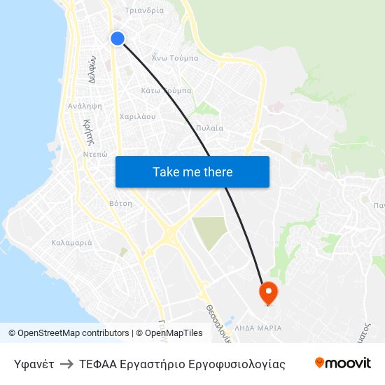 Υφανέτ to ΤΕΦΑΑ Εργαστήριο Εργοφυσιολογίας map