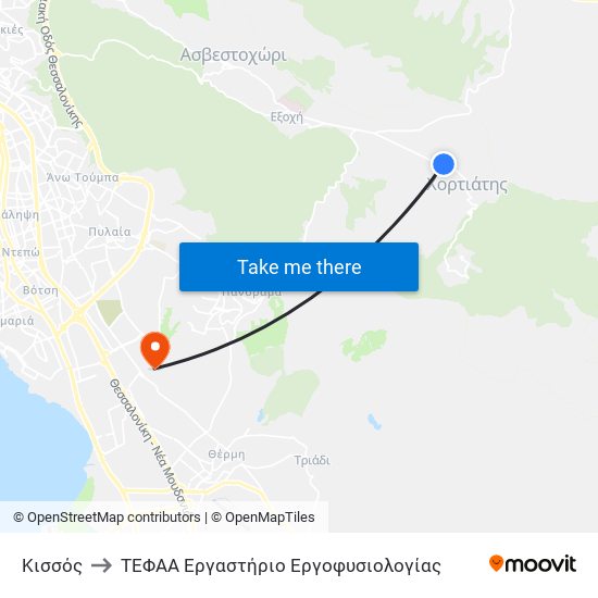 Κισσός to ΤΕΦΑΑ Εργαστήριο Εργοφυσιολογίας map