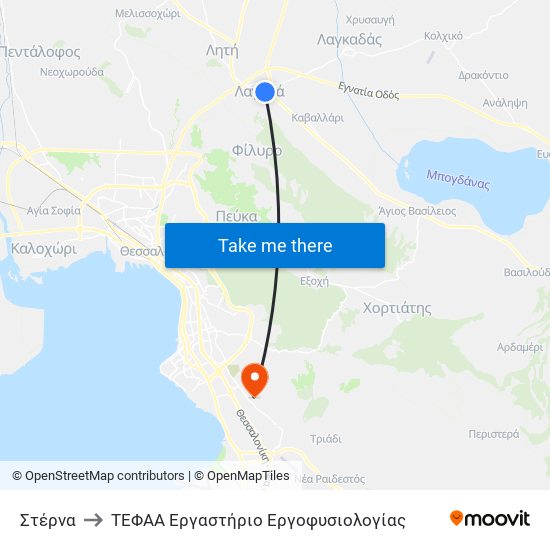 Στέρνα to ΤΕΦΑΑ Εργαστήριο Εργοφυσιολογίας map