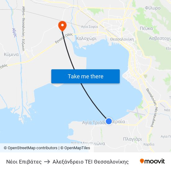 Νέοι Επιβάτες to Αλεξάνδρειο ΤΕΙ Θεσσαλονίκης map