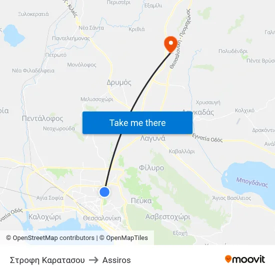 Karatasou Turn to Assiros map