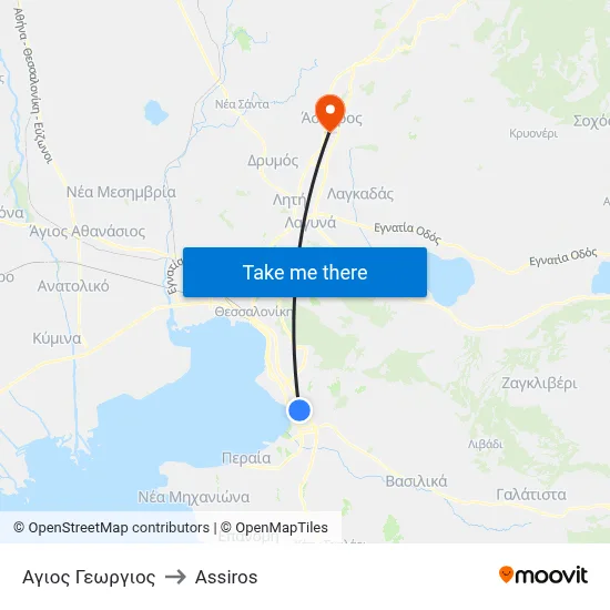Saint George to Assiros map