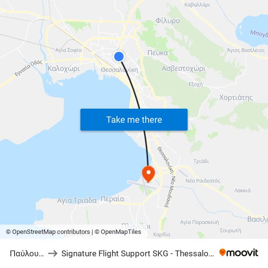 Παύλου Μελά to Signature Flight Support SKG - Thessaloniki Macedonia Airport map