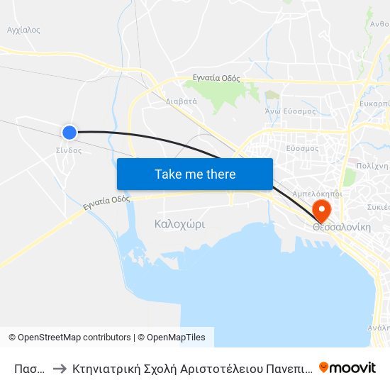 Πασσάζο to Κτηνιατρική Σχολή Αριστοτέλειου Πανεπιστήμιου Θεσσαλονίκης map
