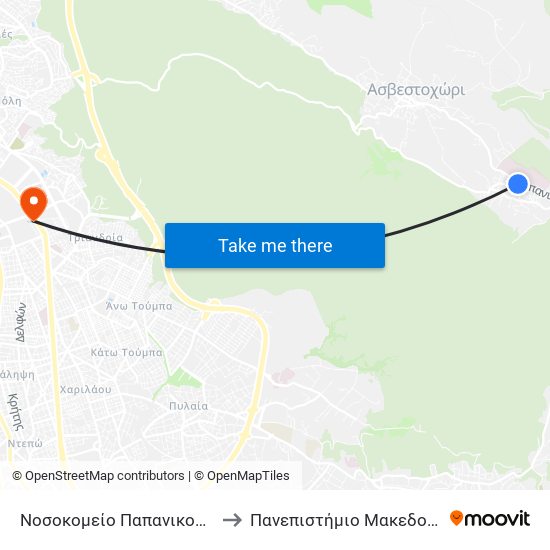 Νοσοκομείο Παπανικολάου to Πανεπιστήμιο Μακεδονίας map
