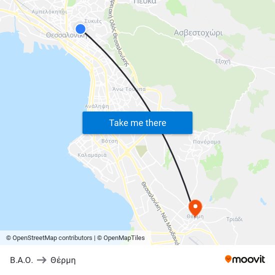 Β.Α.Ο. to Θέρμη map