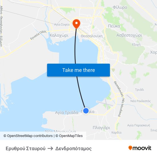 Ερυθρού Σταυρού to Δενδροπόταμος map