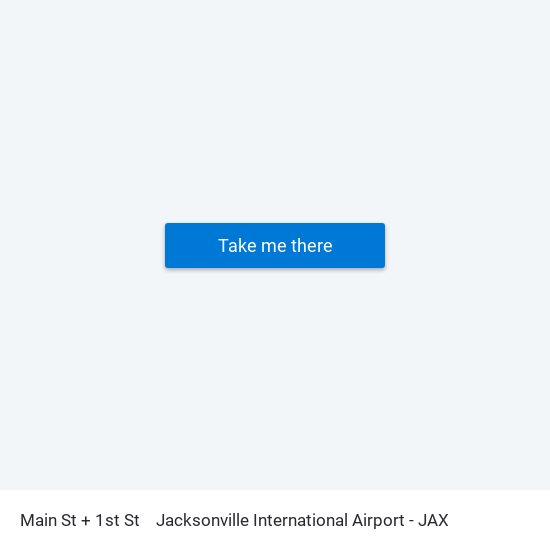 Main St + 1st St to Jacksonville International Airport - JAX map