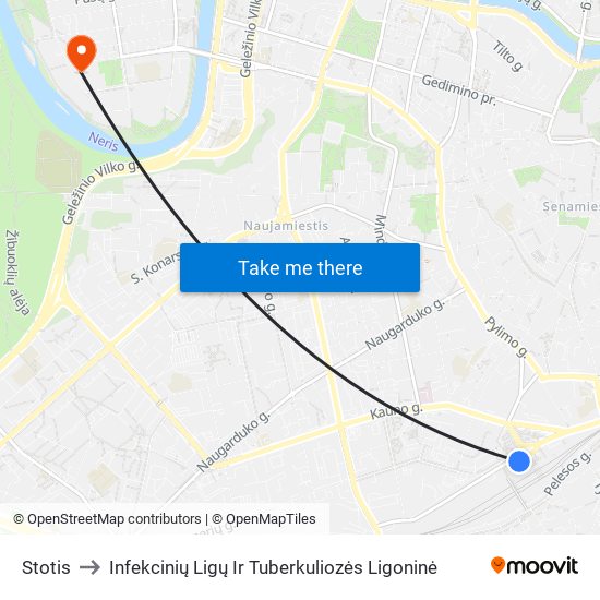 Stotis to Infekcinių Ligų Ir Tuberkuliozės Ligoninė map