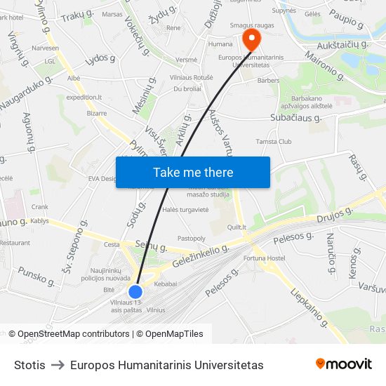 Stotis to Europos Humanitarinis Universitetas map