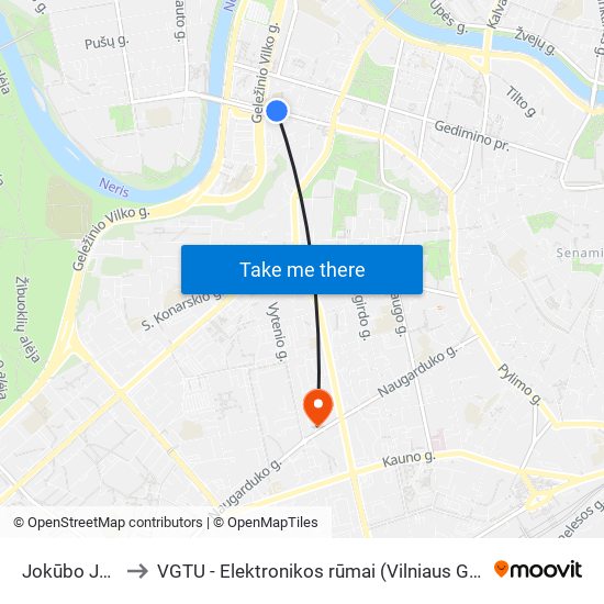 Jokūbo Jasinskio St. to VGTU - Elektronikos rūmai (Vilniaus Gedimino technikos universitetas) map