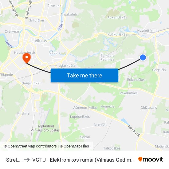Strelčiukai to VGTU - Elektronikos rūmai (Vilniaus Gedimino technikos universitetas) map
