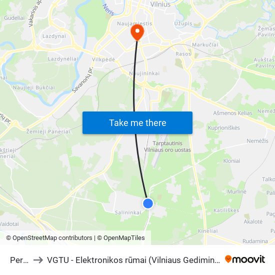 Pervaža to VGTU - Elektronikos rūmai (Vilniaus Gedimino technikos universitetas) map