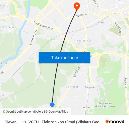 Dieveniškių St. to VGTU - Elektronikos rūmai (Vilniaus Gedimino technikos universitetas) map