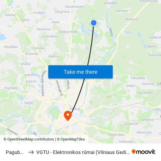 Pagubės Sodai to VGTU - Elektronikos rūmai (Vilniaus Gedimino technikos universitetas) map