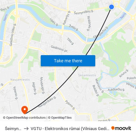 Šeimyniškių St. to VGTU - Elektronikos rūmai (Vilniaus Gedimino technikos universitetas) map