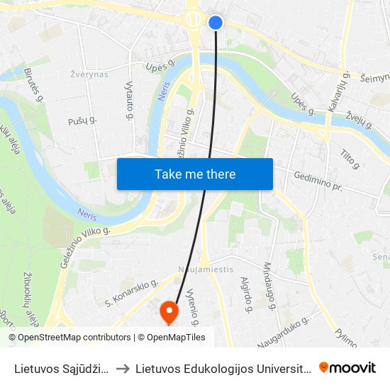 Lietuvos Sąjūdžio Kelias to Lietuvos Edukologijos Universitetas II Rumai map
