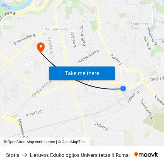 Stotis to Lietuvos Edukologijos Universitetas II Rumai map