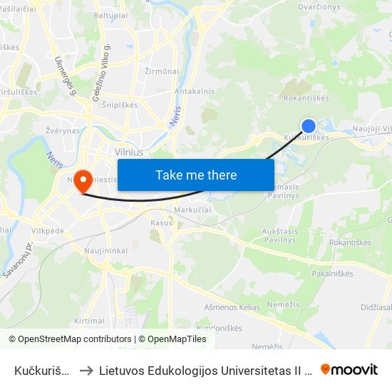 Kučkuriškės to Lietuvos Edukologijos Universitetas II Rumai map