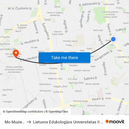 Mo Muziejus to Lietuvos Edukologijos Universitetas II Rumai map