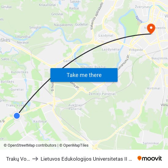 Trakų Vokė to Lietuvos Edukologijos Universitetas II Rumai map