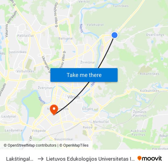 Lakštingalų St. to Lietuvos Edukologijos Universitetas II Rumai map