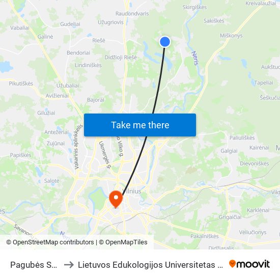 Pagubės Sodai to Lietuvos Edukologijos Universitetas II Rumai map