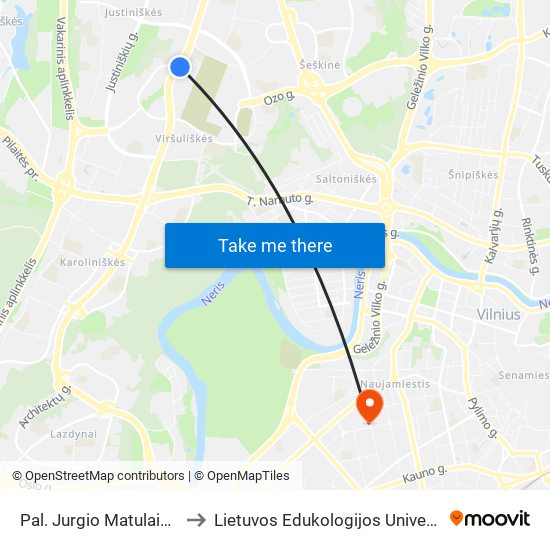 Pal. Jurgio Matulaičio Bažnyčia to Lietuvos Edukologijos Universitetas II Rumai map