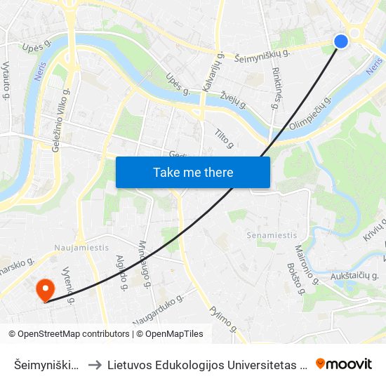 Šeimyniškių St. to Lietuvos Edukologijos Universitetas II Rumai map