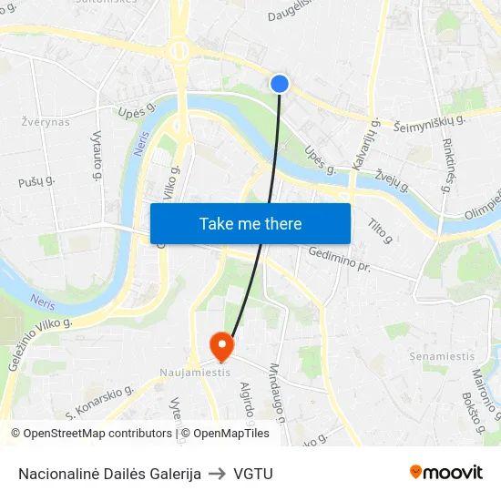 Nacionalinė Dailės Galerija to VGTU map