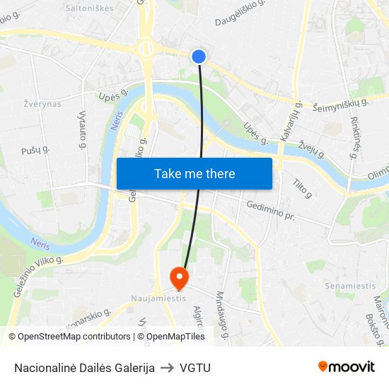 Nacionalinė Dailės Galerija to VGTU map