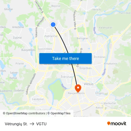 Vėtrungių St. to VGTU map