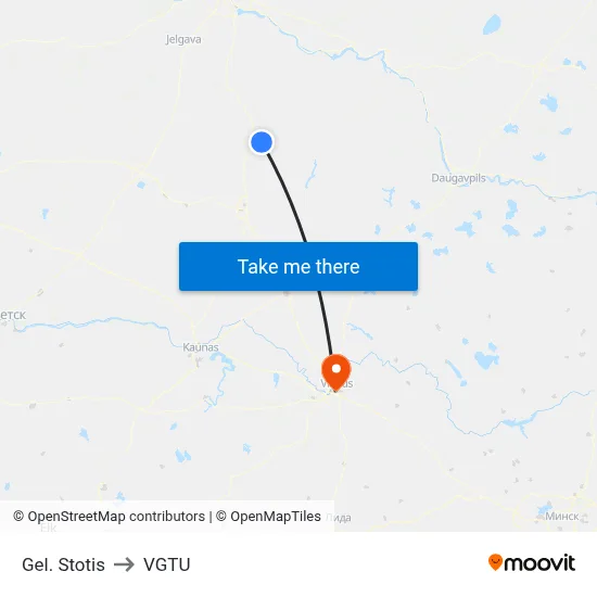Gel. Stotis to VGTU map
