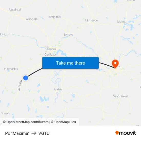 Pc "Maxima" to VGTU map