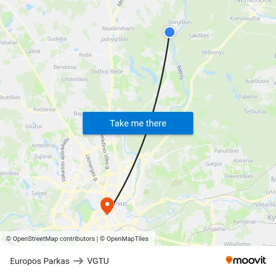 Europos Parkas to VGTU map