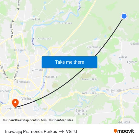 Inovacijų Pramonės Parkas to VGTU map