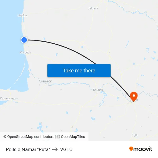 Poilsio Namai "Ruta" to VGTU map