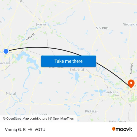Varnių G. B to VGTU map