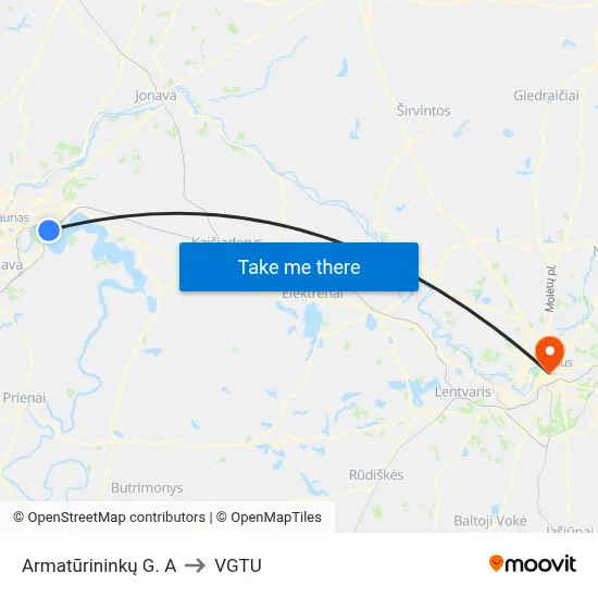 Armatūrininkų G. A to VGTU map