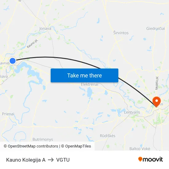 Kauno Kolegija A to VGTU map