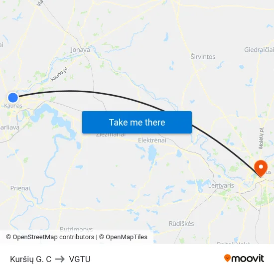 Kuršių G. C to VGTU map