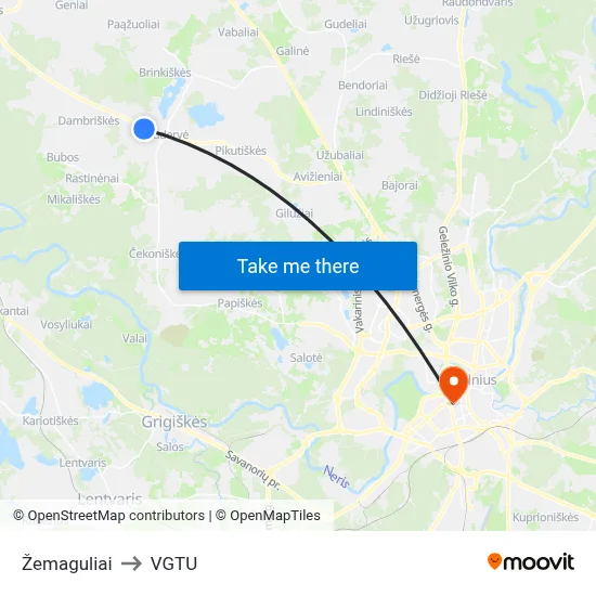 Žemaguliai to VGTU map