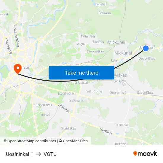 Uosininkai 1 to VGTU map