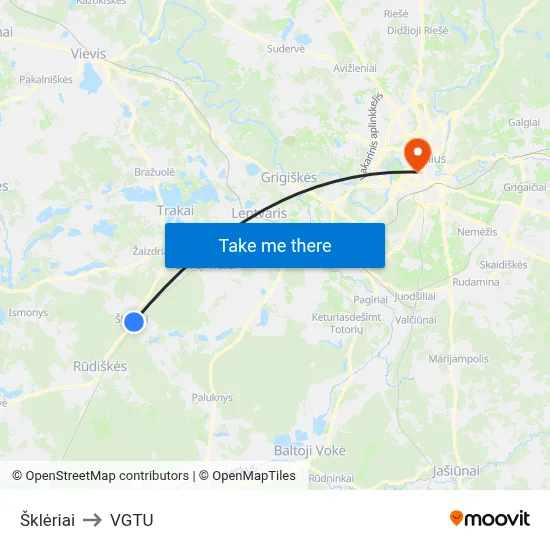 Šklėriai to VGTU map