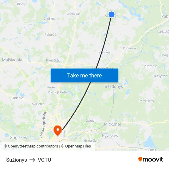 Sužionys to VGTU map