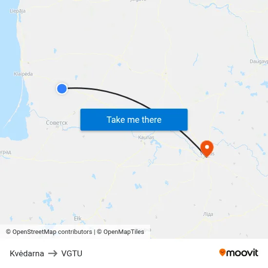 Kvėdarna to VGTU map